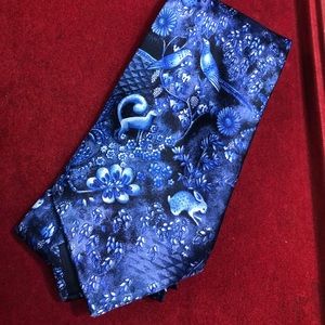 LANVIN MENS NECKTIE TONAL BLUE